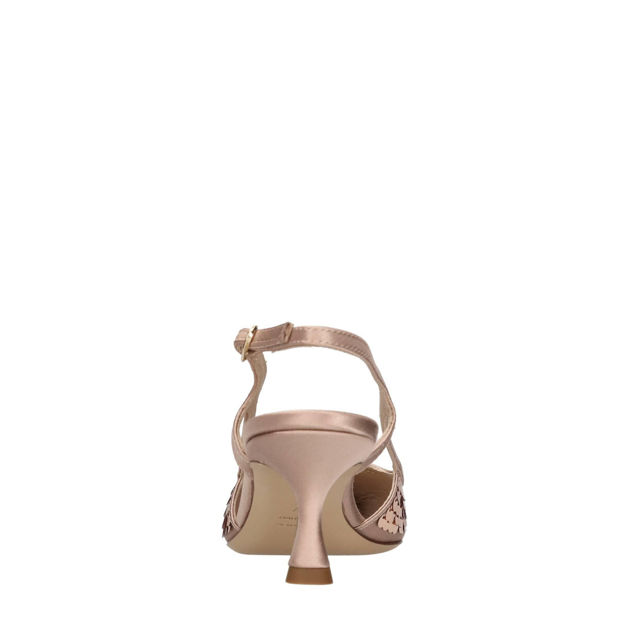 Décolleté slingback in raso e paillettes 
