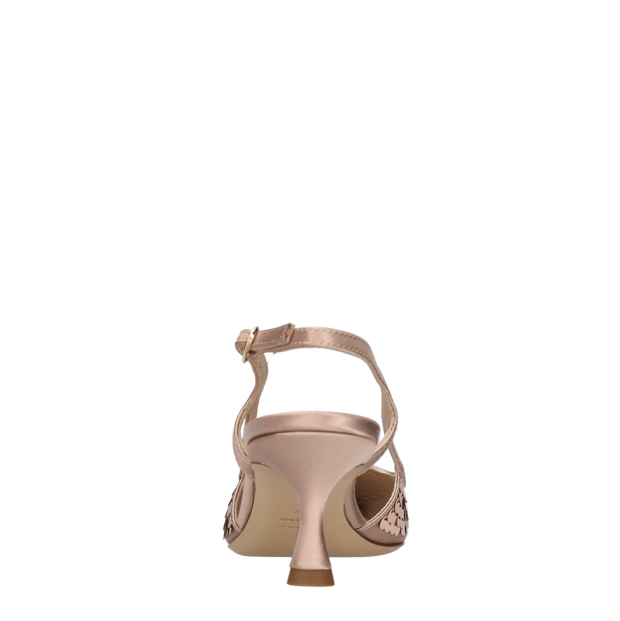 Décolleté slingback in raso e paillettes 
