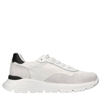 Sneakers in pelle e tessuto 