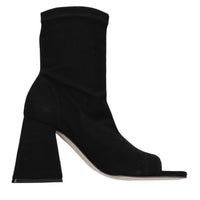 Tronchetti open-toe in denim elasticizzato 