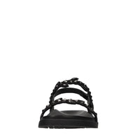 Sandali Flat in camoscio e strass 