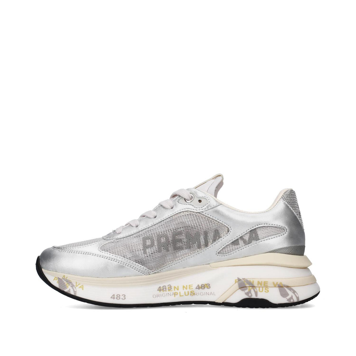 Sneakers in tessuto pelle ed ecopelle 
