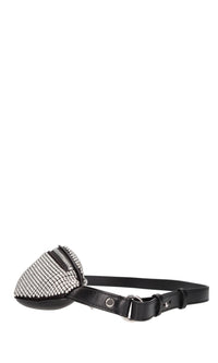 Marsupio in pelle e strass 