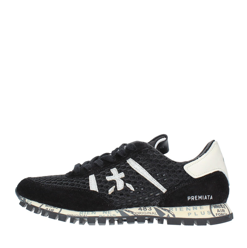 Sneakers in camoscio e tessuto 
