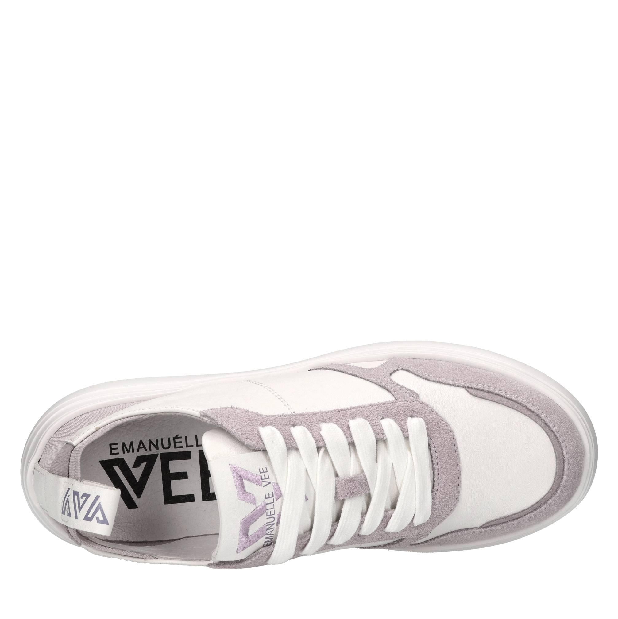 Sneakers in pelle e tessuto 