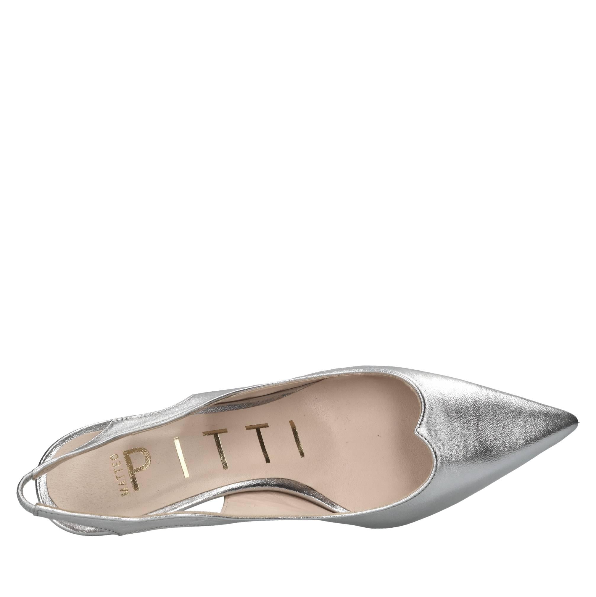 Décolleté slingback in pelle 