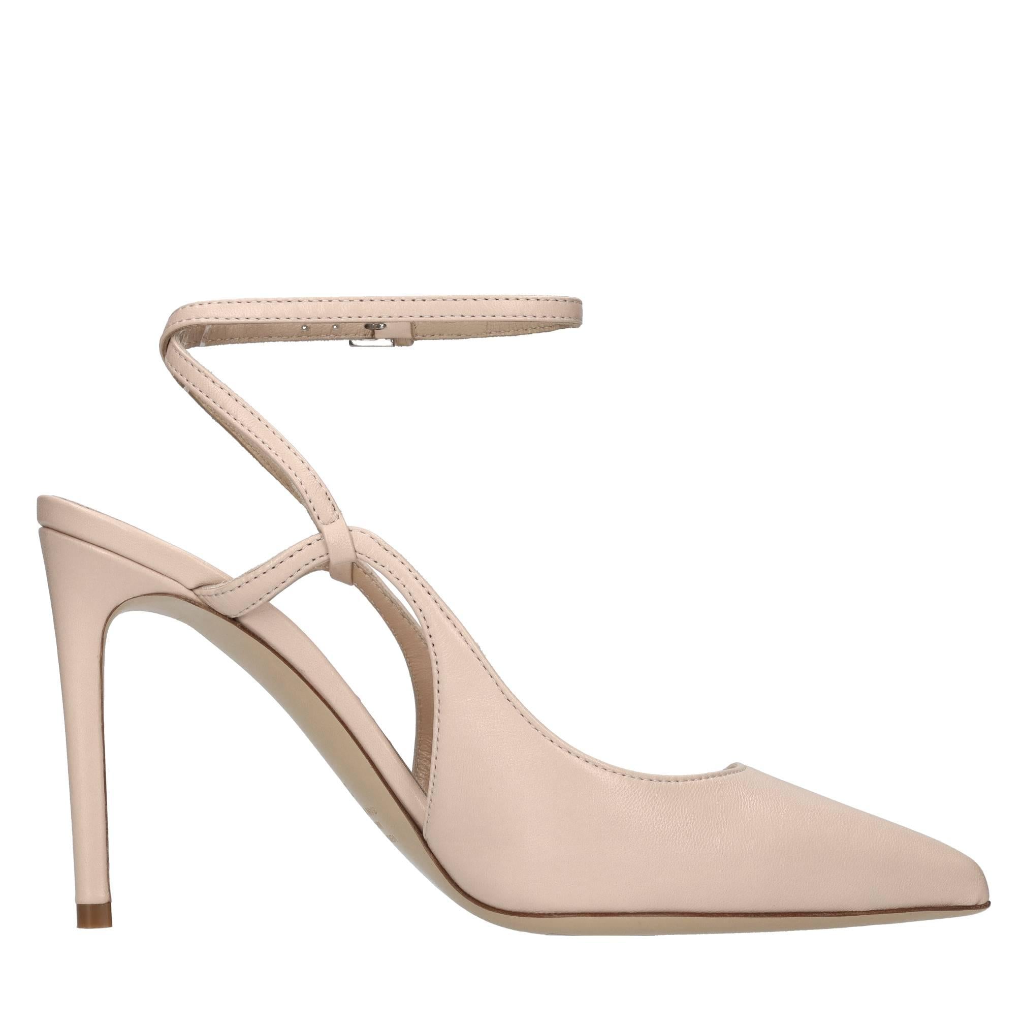Décolleté slingback in pelle 