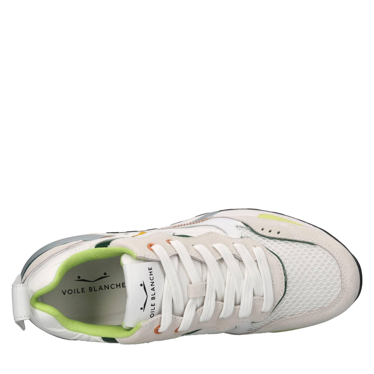 Sneakers in pelle e tessuto 