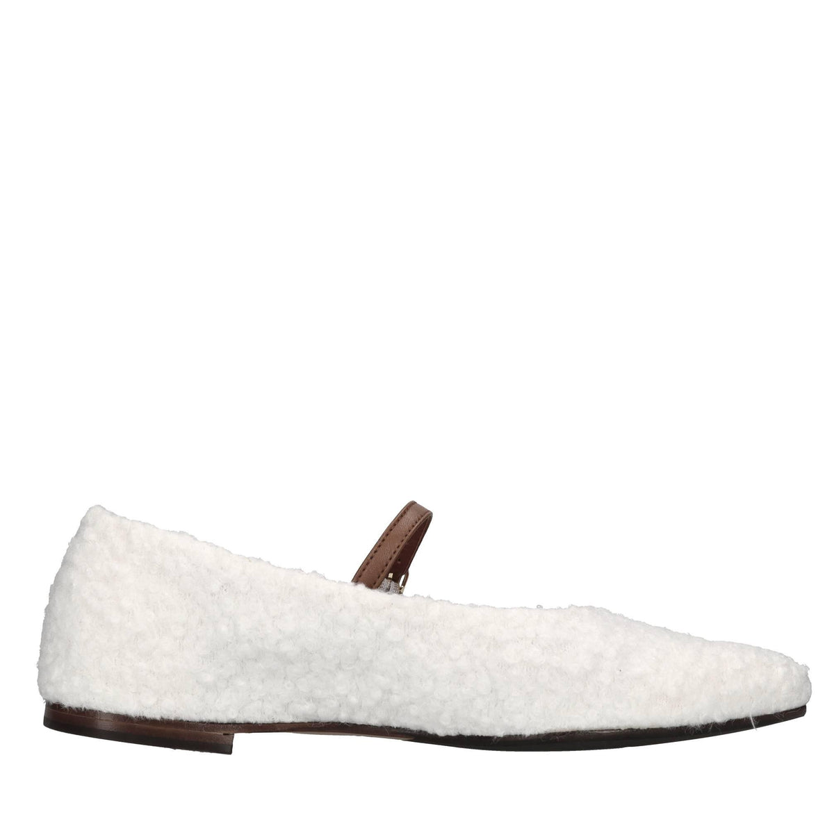 Ballerine in ecopelliccia e pelle 