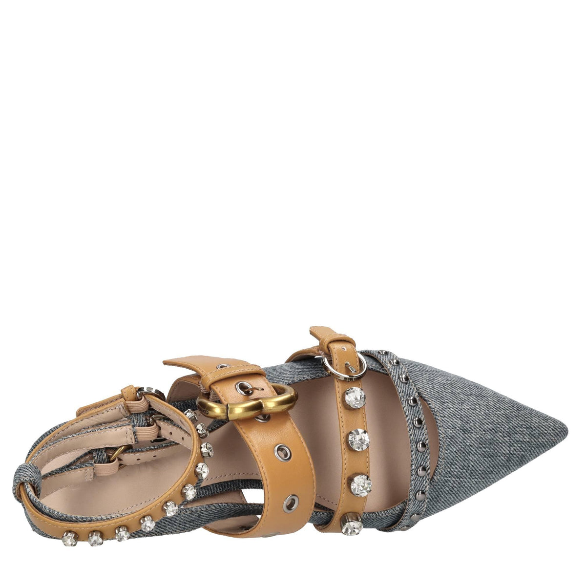 Ballerine slingback in denim ed ecopelle 