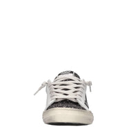 Sneakers in pelle e glitter 
