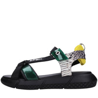 Sandali Swing in pelle, ecopelle e tessuto 