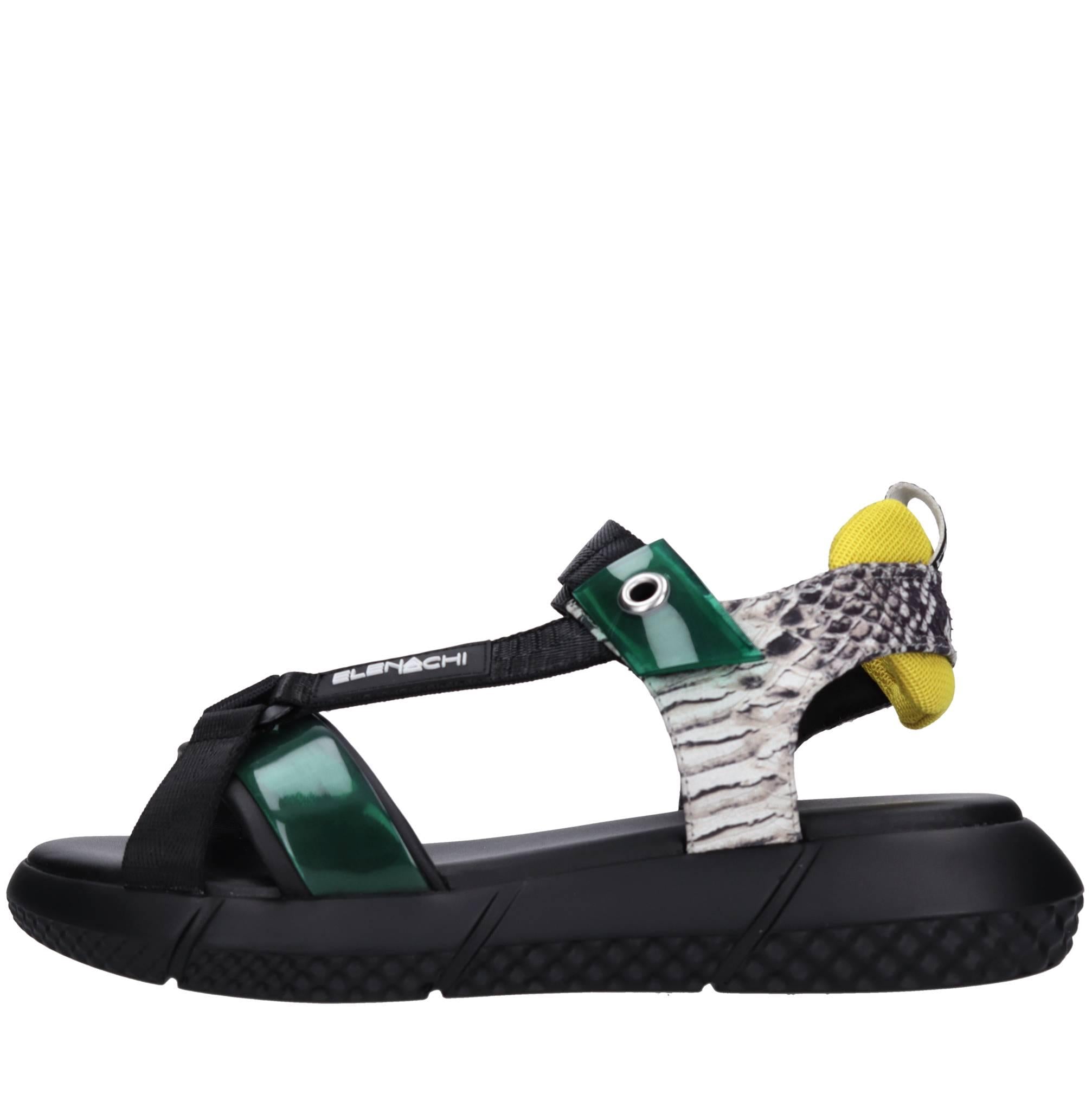 Sandali Swing in pelle, ecopelle e tessuto 