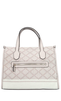 Borsa in ecopelle e tessuto 