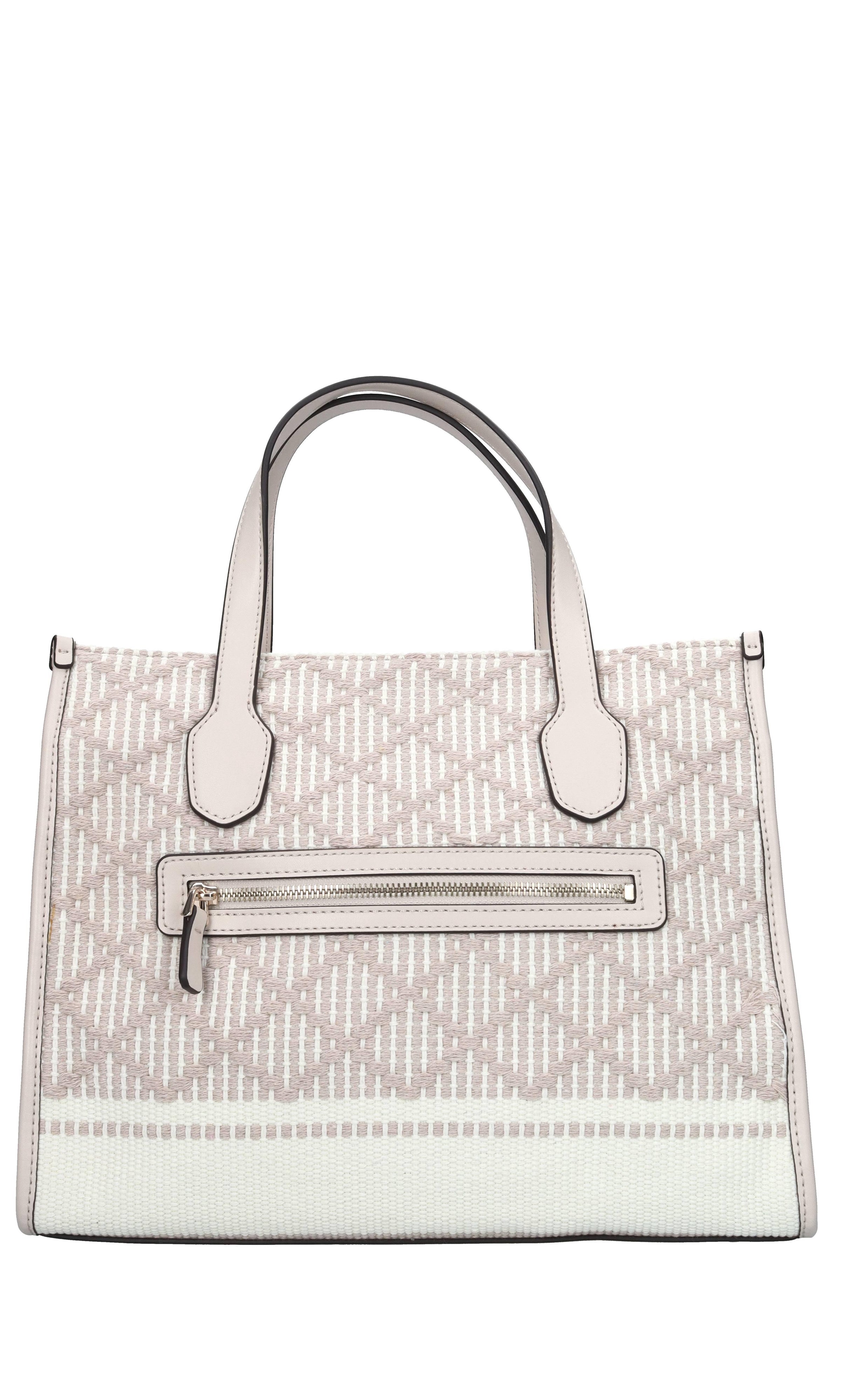 Borsa in ecopelle e tessuto 