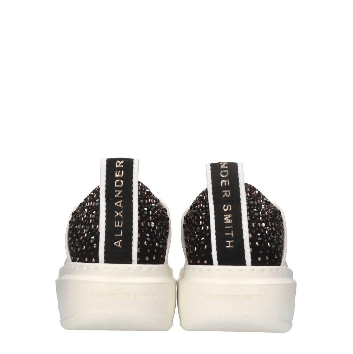Sneakers in pelle,tessuto e strass 