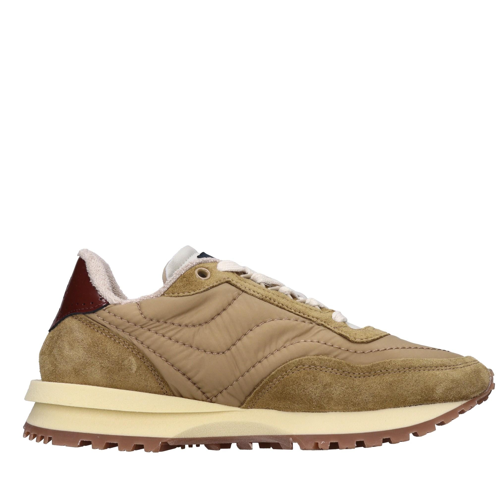 Sneakers in pelle e tessuto 