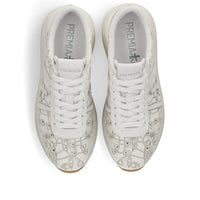 Sneakers in pelle e tessuto 