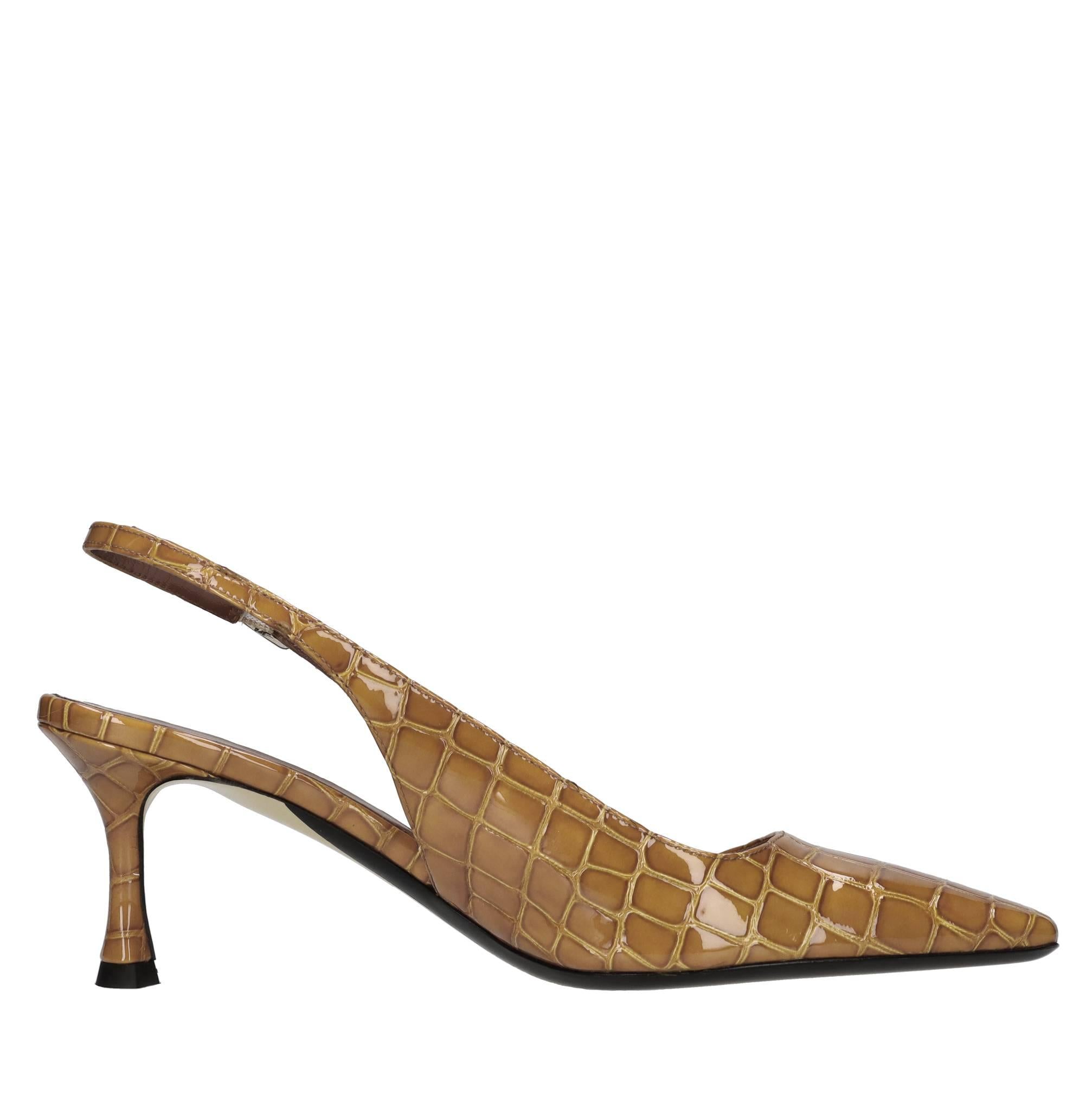 Décolleté slingback in pelle 