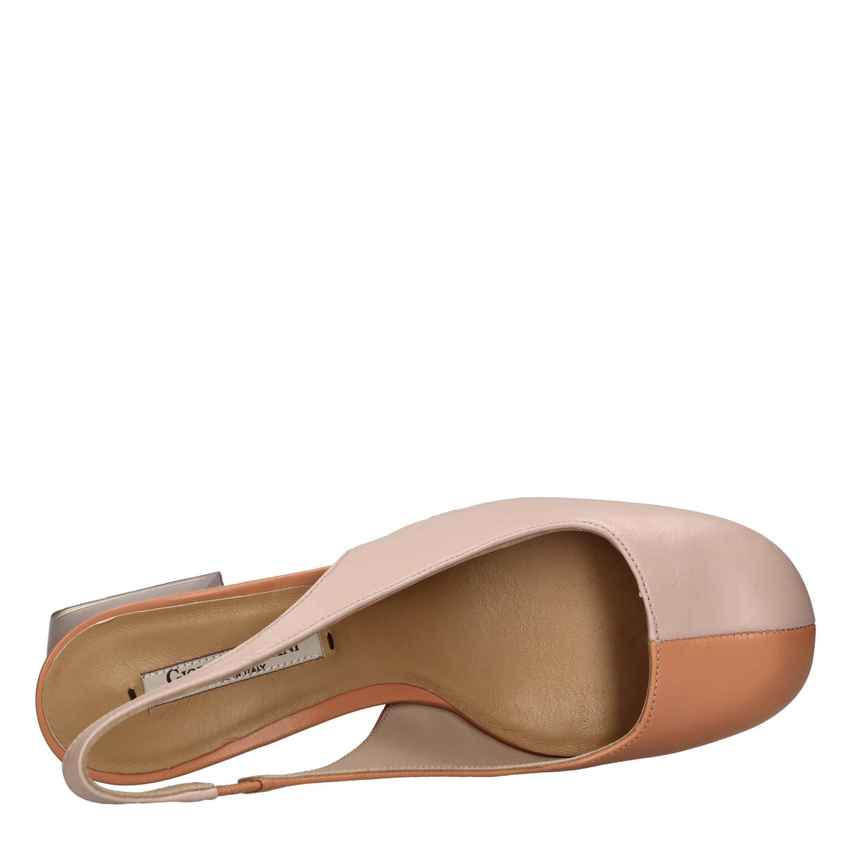 Décolleté slingback in pelle 