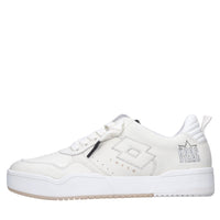 Sneakers in pelle e tessuto 