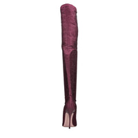 Stivali cuissardes Logan in lycra e strass 