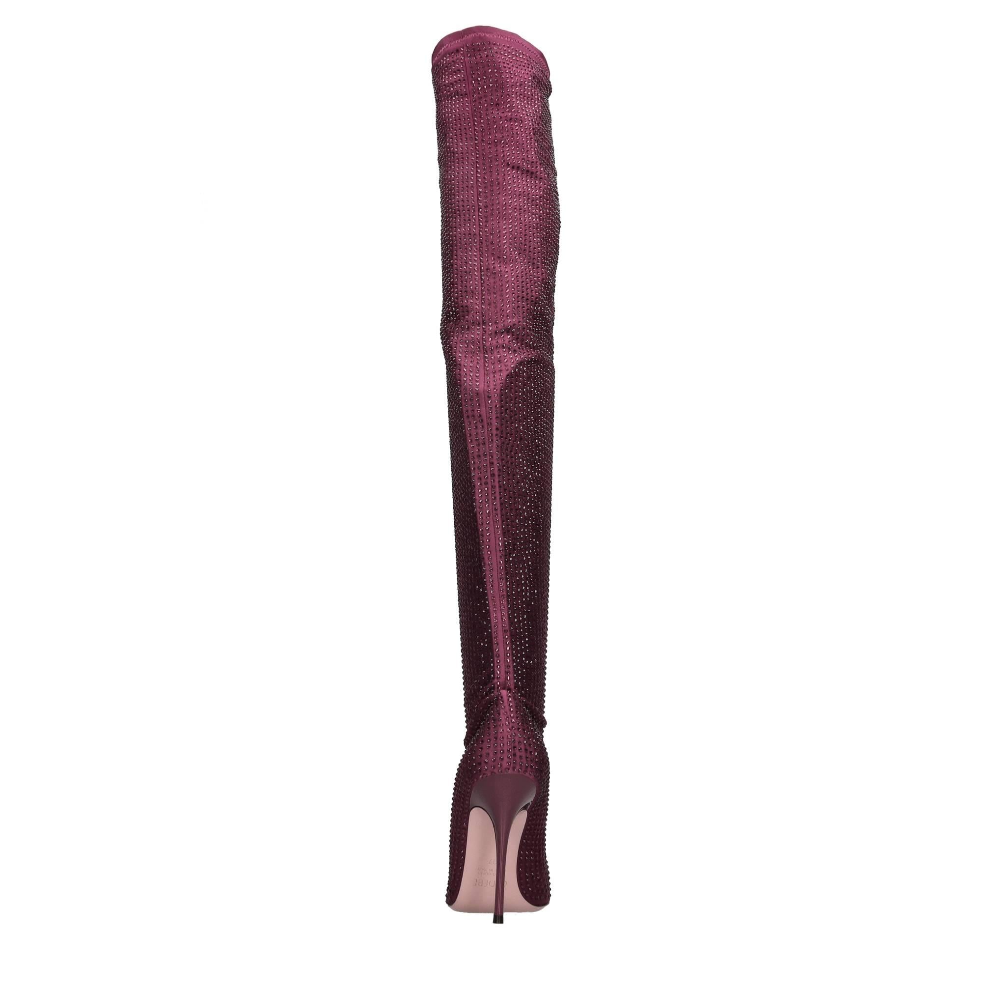 Stivali cuissardes Logan in lycra e strass 