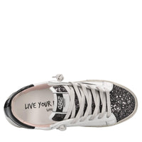 Sneakers in pelle e glitter 