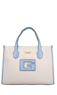 Borsa in ecopelle e tessuto 