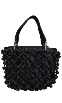 Borsa in ecopelle e strass modello Kobo Knots 