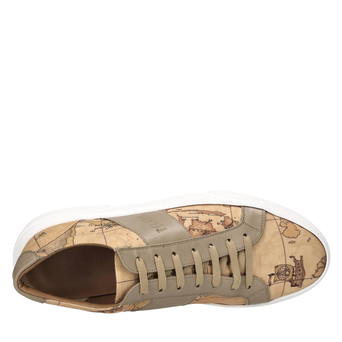 Sneakers in pelle e tessuto 