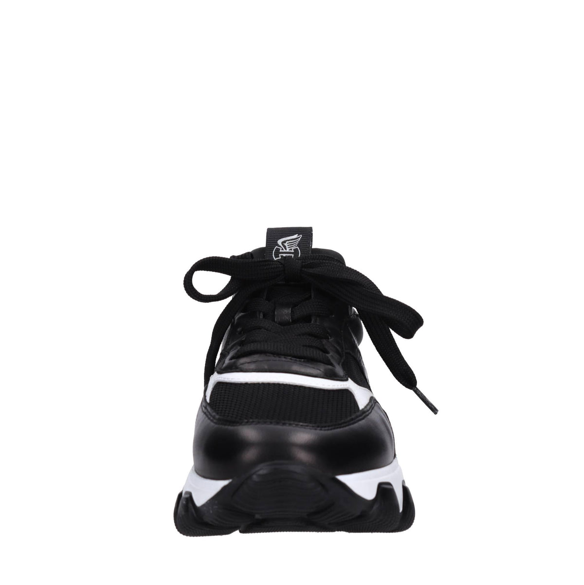 Sneakers in pelle e tessuto 