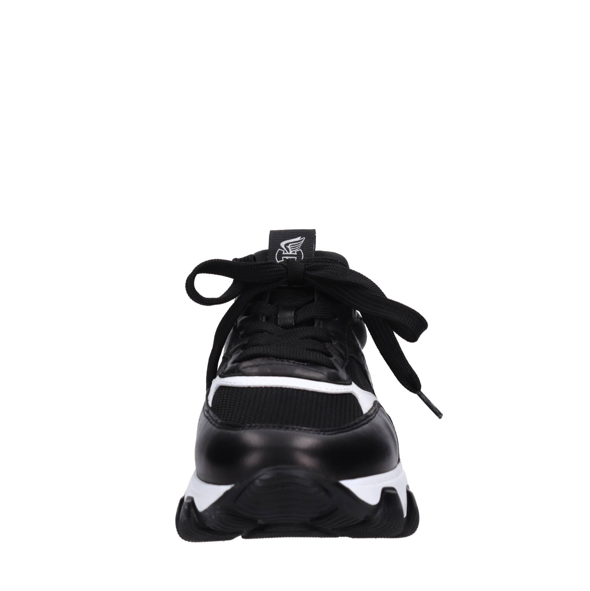 Sneakers in pelle e tessuto 