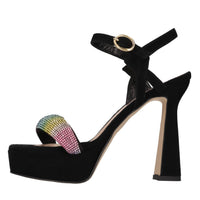Sandali in camoscio e strass 