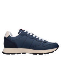 Sneakers in pelle e tessuto 