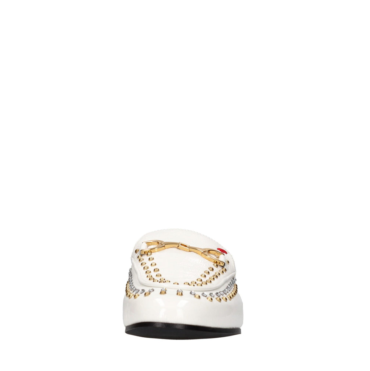 Sabot in pelle strass e borchie 