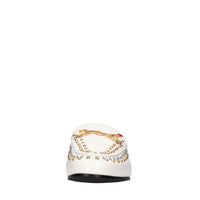 Sabot in pelle strass e borchie 
