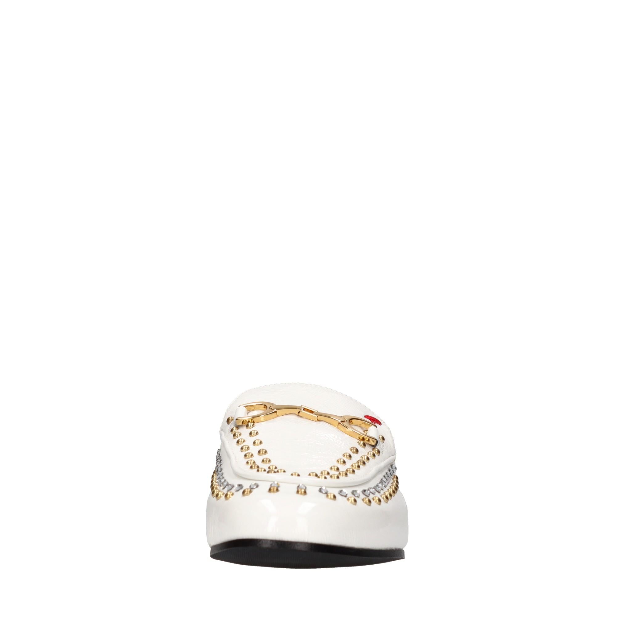 Sabot in pelle strass e borchie 