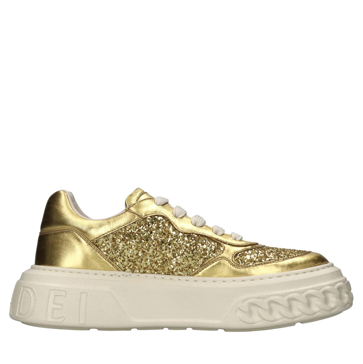 Sneakers Off road in pelle e glitter 