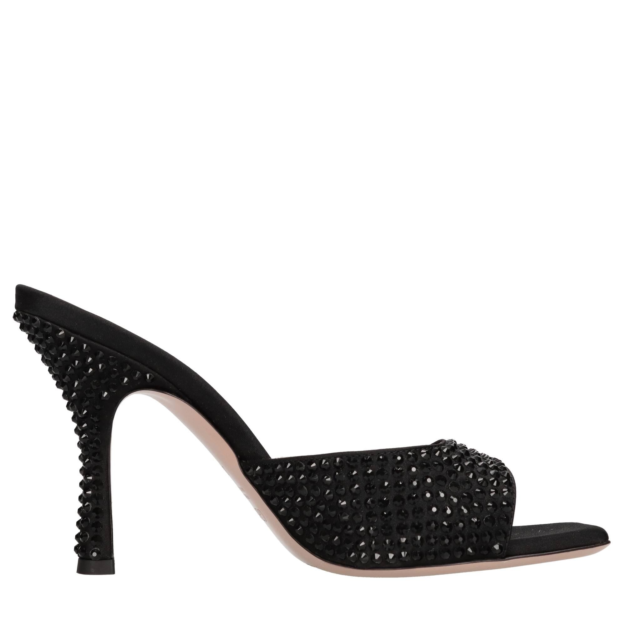 Mules Dita 95 in raso e strass 