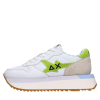 Sneakers in pelle e tessuto 