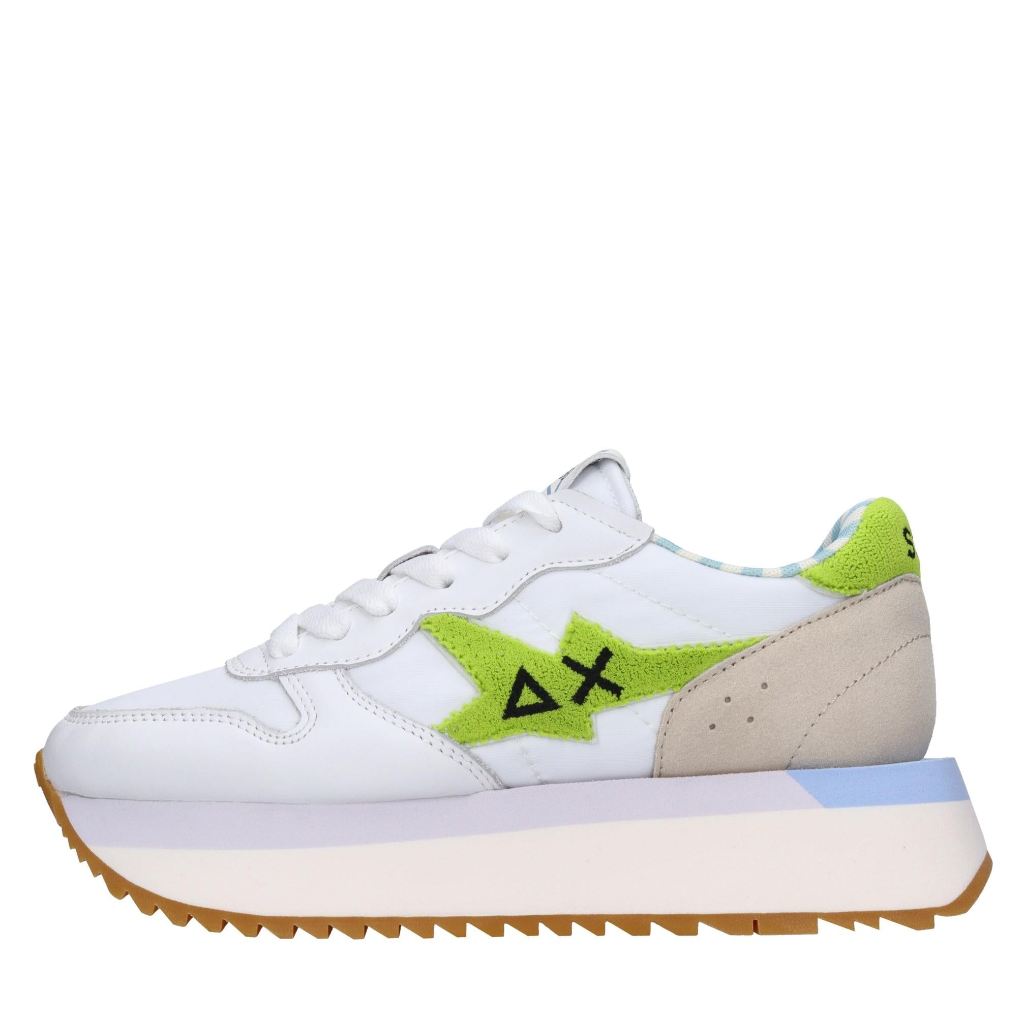 Sneakers in pelle e tessuto 