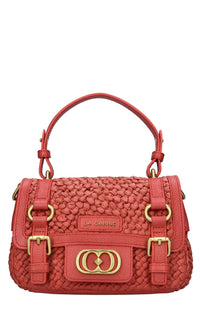 Borsa Atena in rafia e pelle 