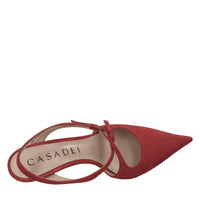 Décolleté slingback in camoscio 