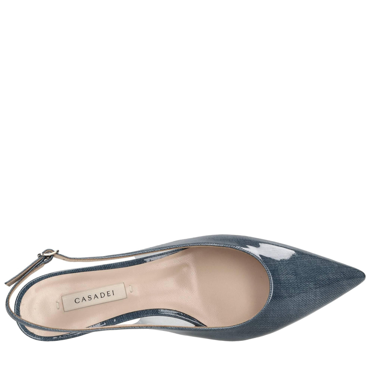 Ballerine slingback Denimlac in denim laccato 