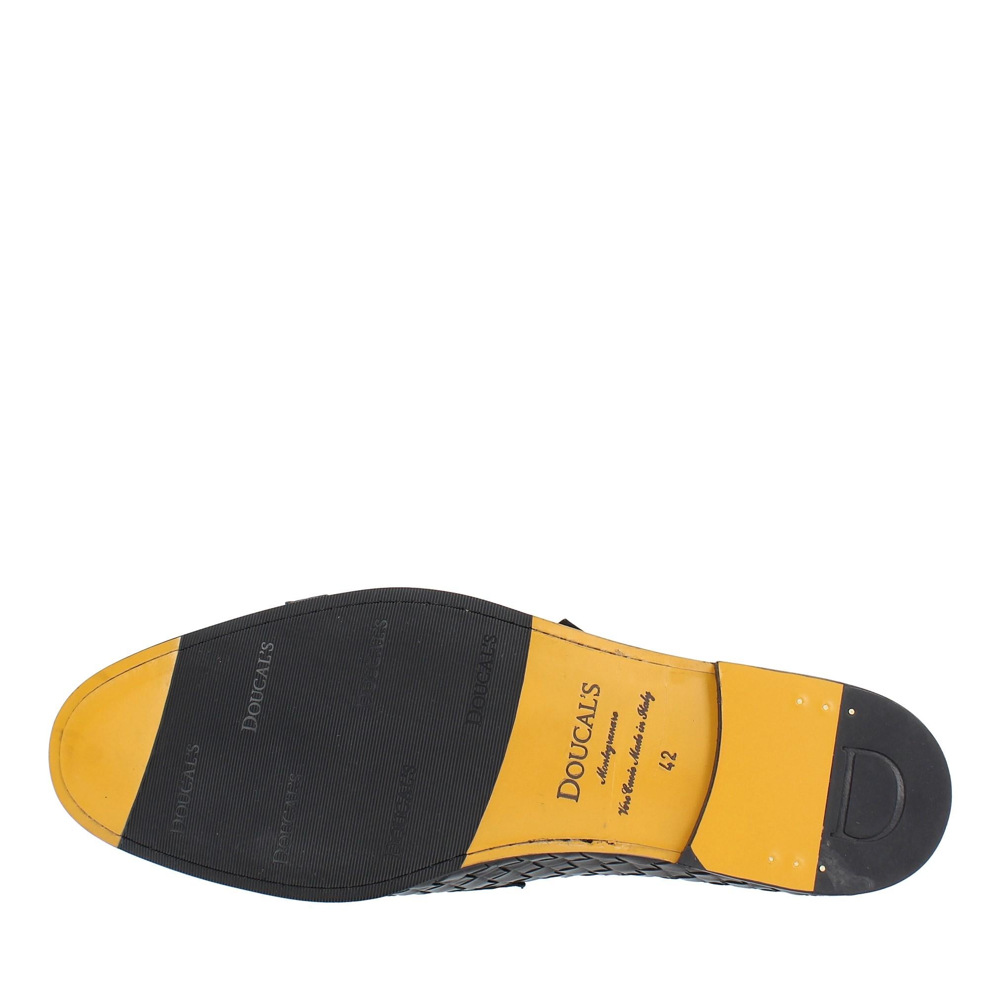 Mocassini doppia fibbia modello DU3154PANNUF195NN00  in pelle intrecciata 