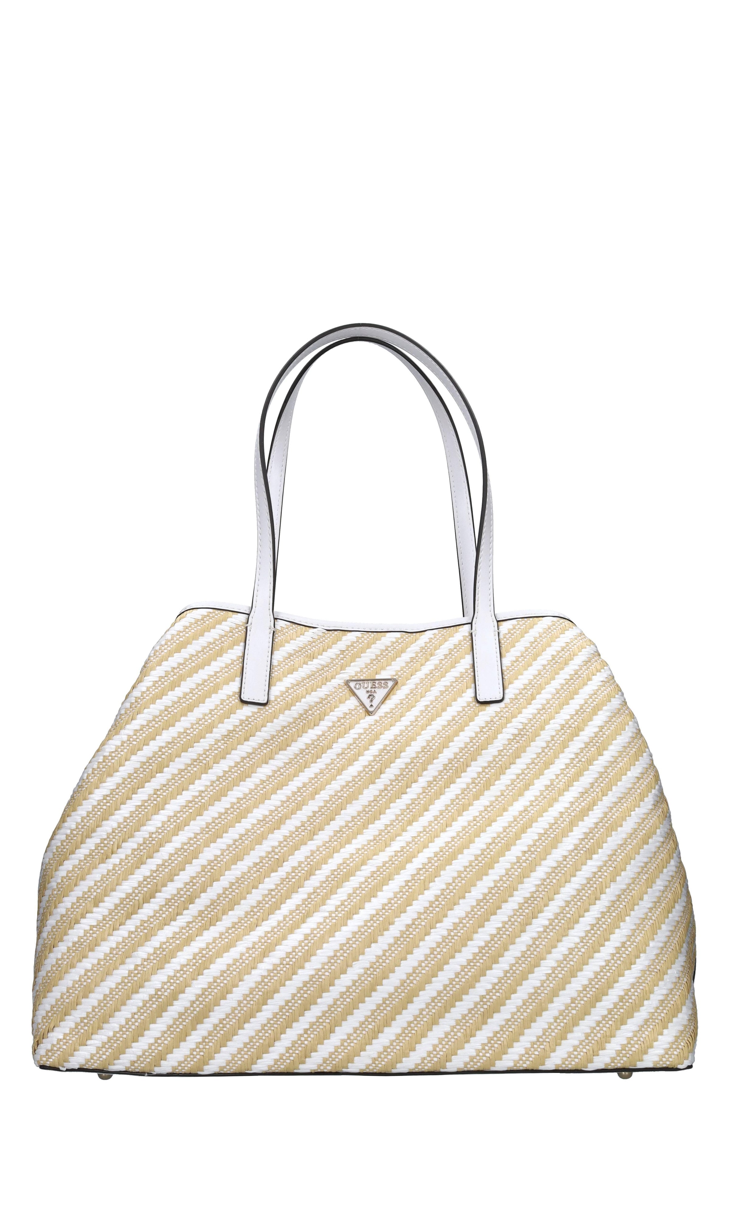 Borsa in rafia tessuto ed ecopelle 