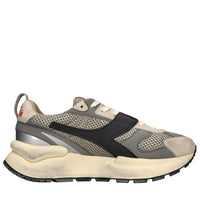 Sneakers in pelle e tessuto 