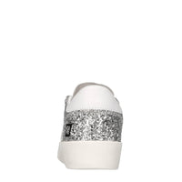 Sneakers in pelle e glitter 