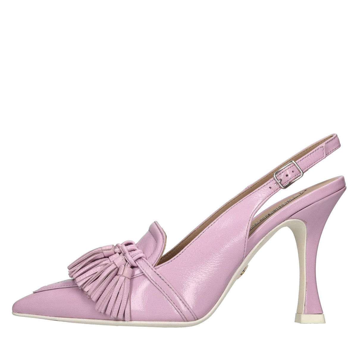 Décolleté slingback in pelle 